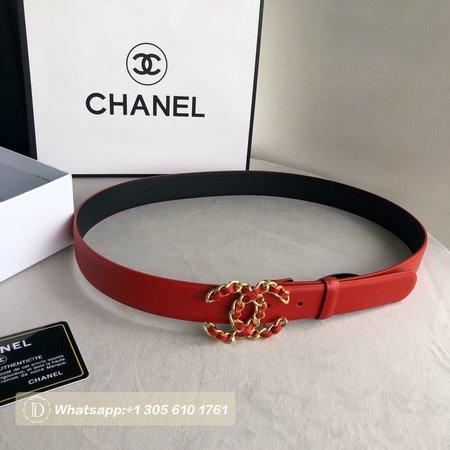 Chanel Red Belt 3.0cm