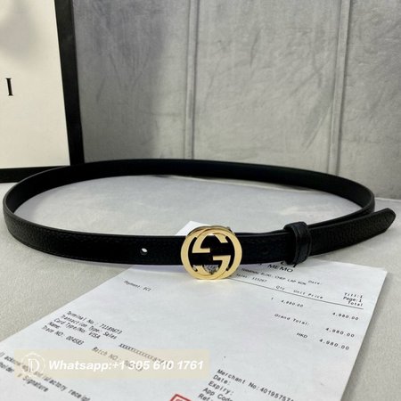 Gucci Thin Black Belt 2.0cm