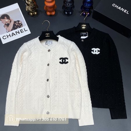 Chanel Round Collar Wool Cardigan Sweater