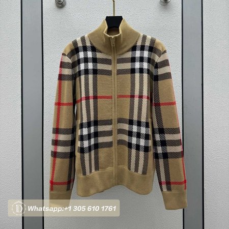 Classic Plaid Turtleneck Cardigan Sweater