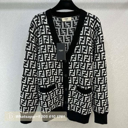 Fendi Knitting Cardigan Sweater Black