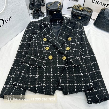 Balmain Black and white Checked Suit Jacket