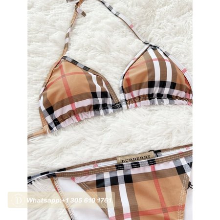 Burberry Grid Two-Piece Swimsuit