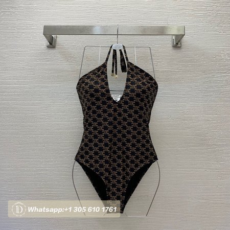 Celine Halter One-Piece Swimsuit