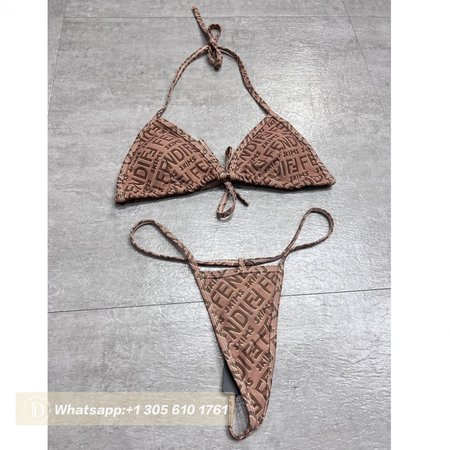 Fendi Brown One-Piece Swimsuit