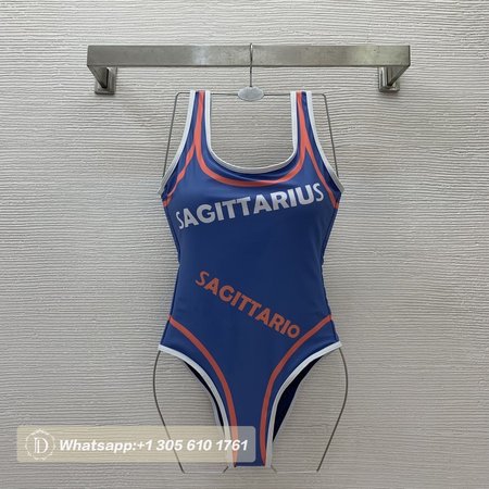 Gucci Blue U-Neck One-Piece Swimsuit