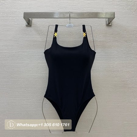 Versace Black U-Neck One-Piece Swimsuit