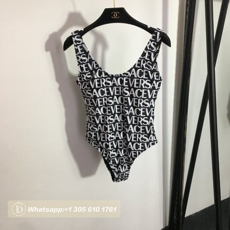 Versace Monogram-Printed Backless One-Piece Swimsuit