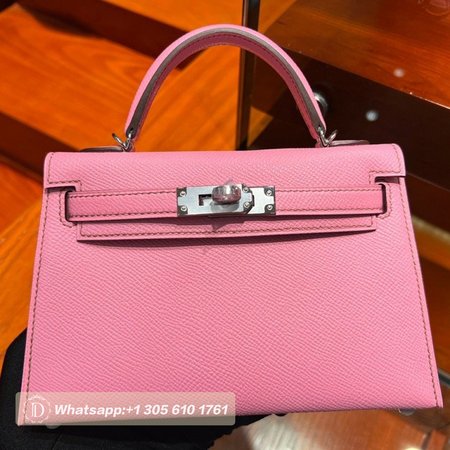 Hermes Handbags Kelly Mini 1q Handbag Rose Confetti