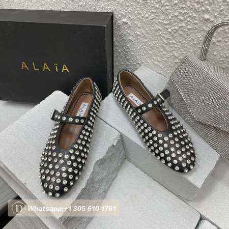 Alaia Ballerinas In Strass Lambskin