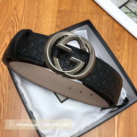 Gucci Interlocking G Belt Signature Guccissima Black