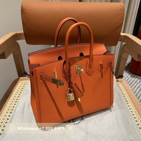 Hermes Birkin Taurillon Clemence 40 Orange