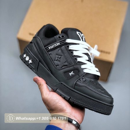 trainer black embossed monogram