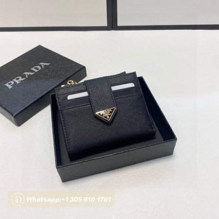 Prada Saffiano And Leather Card Holder