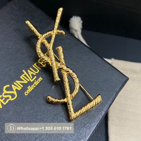 Saint Laurent YSL Snake Textured Brooch