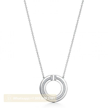 Tiffany T Diamond Circle Pendant in 18k Rose Gold