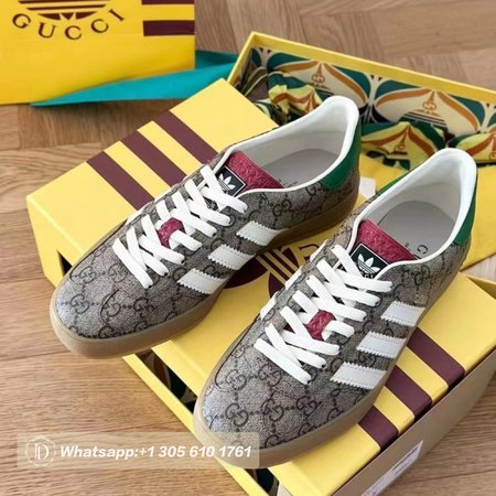 Adidas x Gucci Gazelle Beige GG Monogram Sneaker