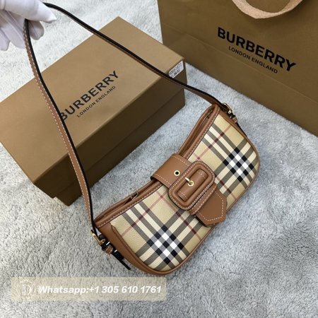 Burberry Women's White Leather-trimmed Checked Coated-canvas Shoulder Bag