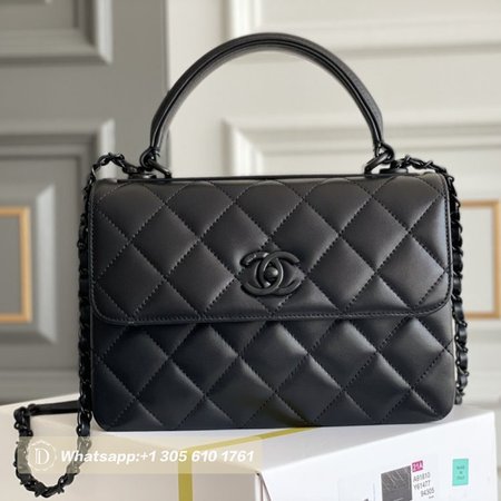 Chanel Flap Bag With Handles Lambskin & Black-Tone Metal