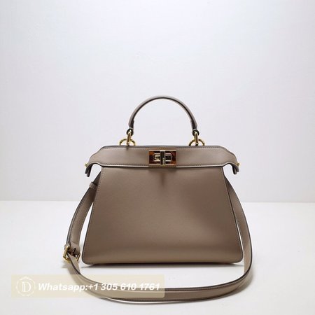 Fendi Peekaboo Iseeu Small Dove Gray Leather Bag