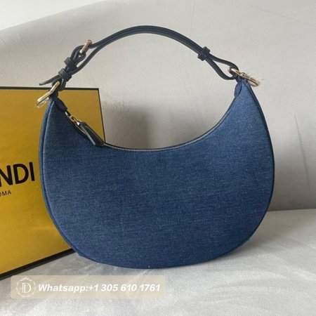 Fendi Nano Fendigraphy Blue Denim Charm