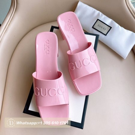 Gucci 60mm Slide Sandal Pink Rubber