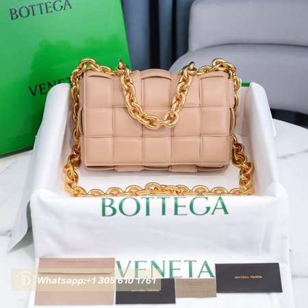 Bottega Veneta Almond Maxi Intrecciato Leather Chain Cassette Bag