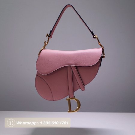 Dior Saddle Bag With Strap Blush Grained Calfskin