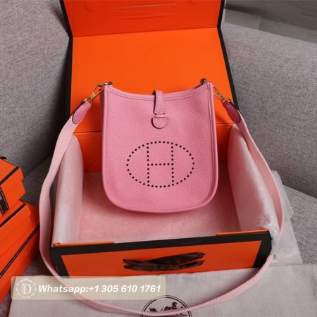 Hermes Pink Rose Sakura Evelyne III Pm Messenger Bag