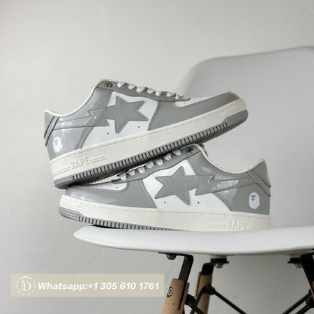 A Bathing Ape Bape Sta Patent Leather White Grey (2023)