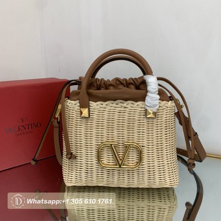 Valentino Garavani VLogo Signature Wicker Tote Bag