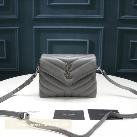 Saint Laurent Calfskin Y Quilted Monogram Toy Loulou Crossbody Bag