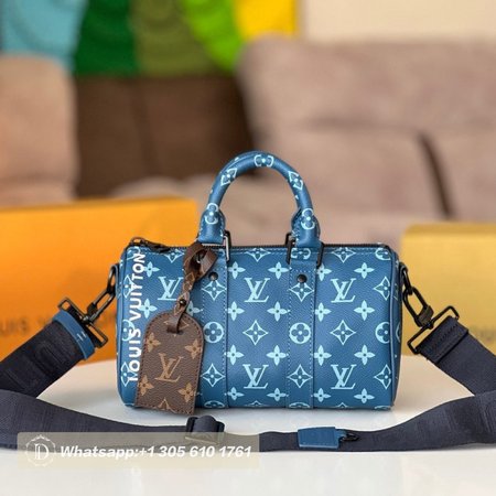 Blue Monogram Keepall 25cm