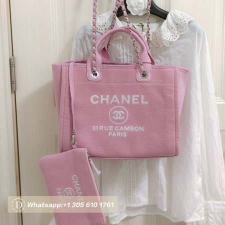 Chanel Deauville Shopping Bag Pink