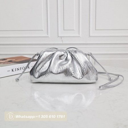 Bottega Veneta Mini Pouch Silver