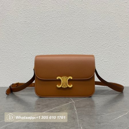 Celine Classique Triomphe Bag In Natural Calfskin Tan 187363