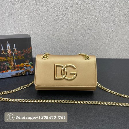 Dolce & Gabbana Calfskin 3.5 Clutch Gold