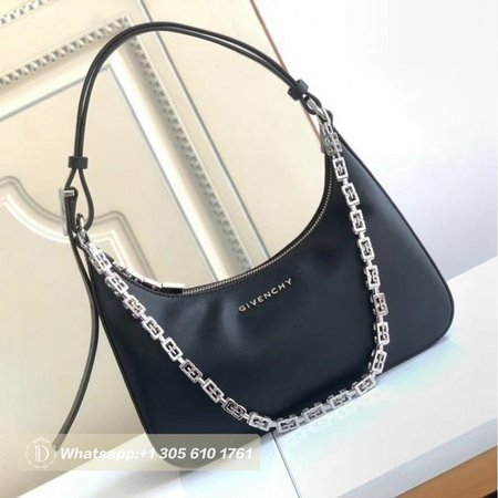 Givenchy Small Moon Cut Out Bag In Leather Black