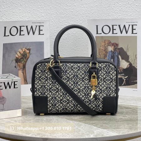 Loewe Amazona 23 In Anagram Jacquard And Calfskin Navy/Black