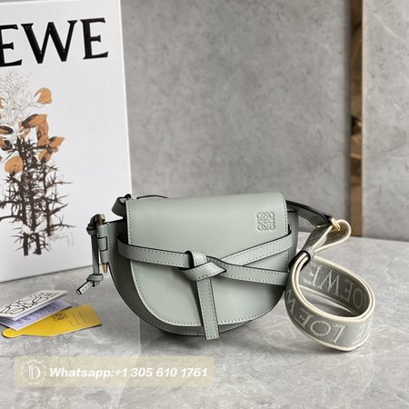 Loewe Mini Gate Bag In Soft Calfskin And Jacquard