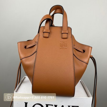 Loewe Mini Hammock Drawstring In Classic Calfskin Tan