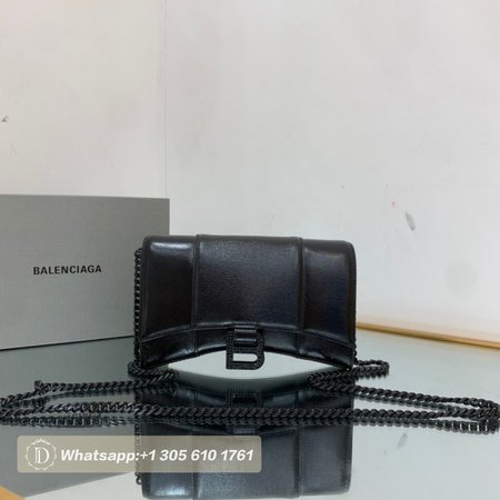 Balenciaga Hourglass Wallet On Chain Box In Black 656050