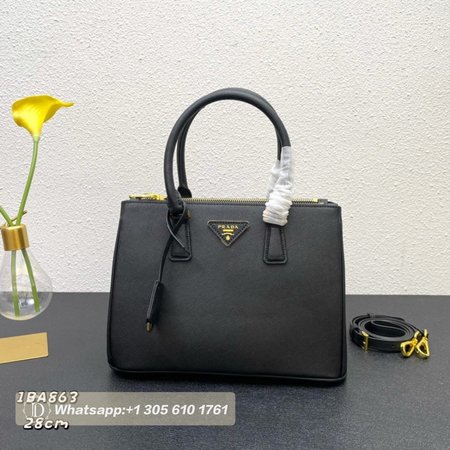 Prada Galleria Saffiano Leather Bag Medium Black 1BA863