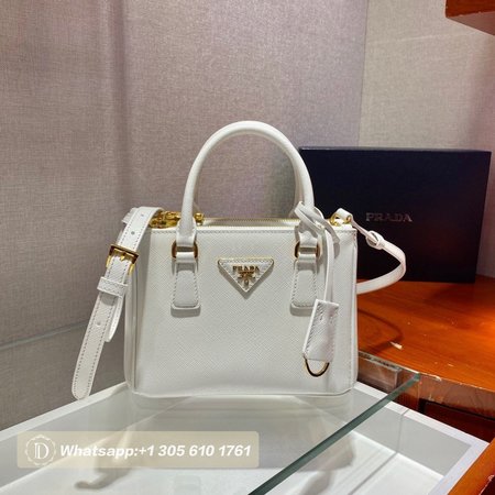 Prada Galleria Saffiano Leather Mini-Bag White 1BA906