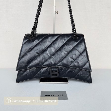 Balenciaga Crush Large Chain Bag Quilted In Black