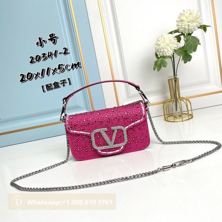 Valentino Loco Calfskin Shoulder Bag Pink