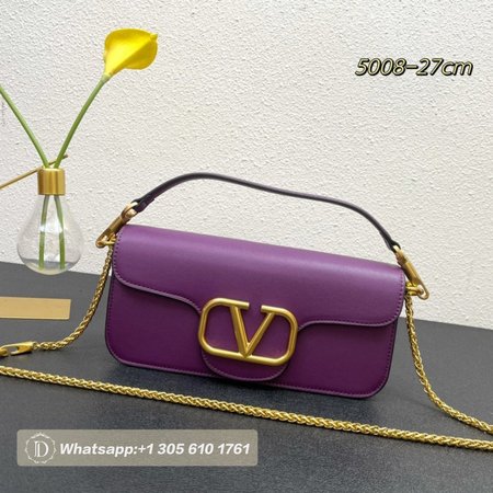 Valentino Loco Calfskin Shoulder Bag Prune WB0K30ZXL_ZA2