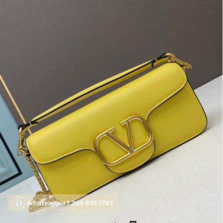 Valentino Loco Calfskin Shoulder Bag Yellow WB0K30ZXL_KN8