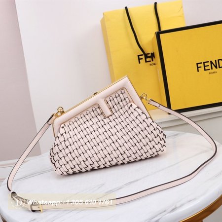 Fendi First Small Pink Braided Leather Bag