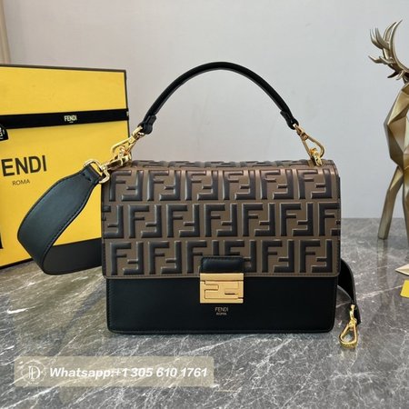 Fendi Kan I Black Leather Bag 8BT315A5TZF13WB